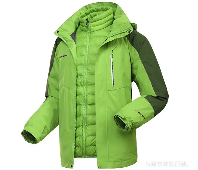 Для женщин комплект из двух предметов зимняя куртка Открытый Альпинизм костюмы Кемпинг& Туризм вниз - Цвет: Армейский зеленый