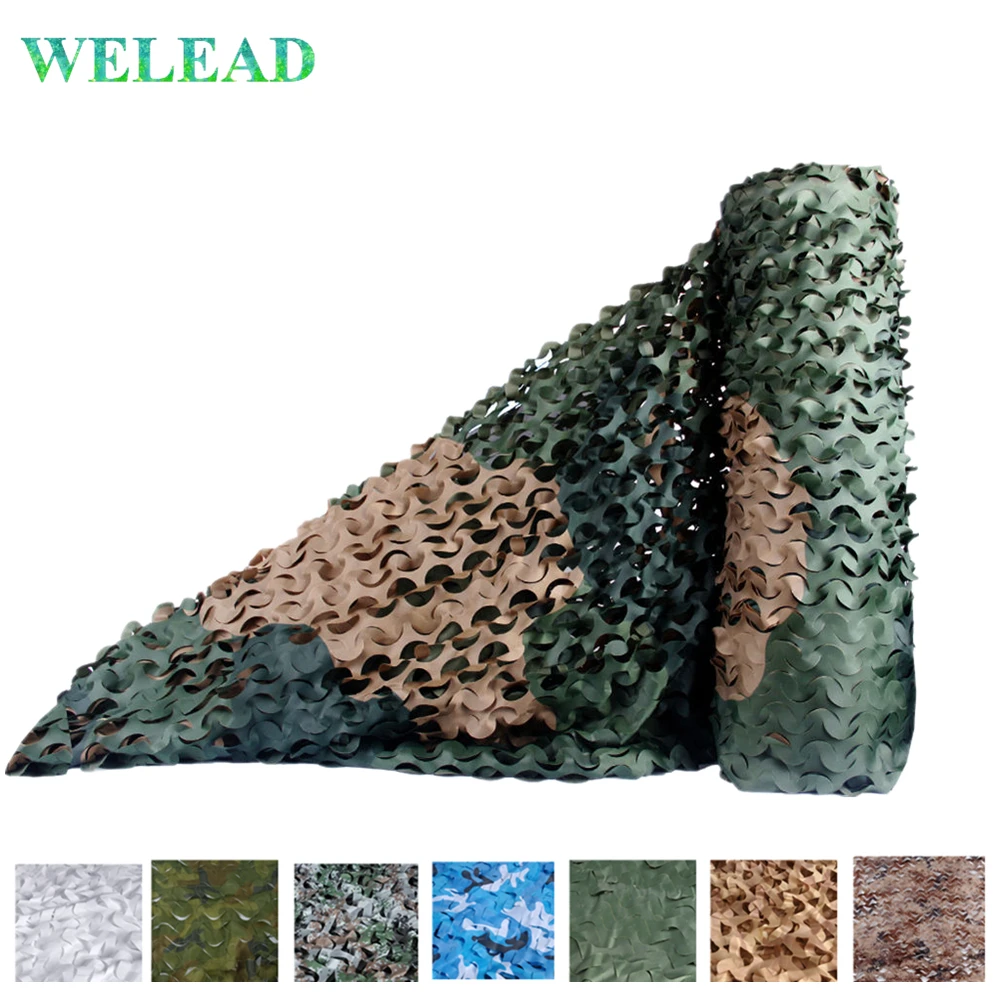 

WELEAD 1.5x9 Simple Military Scrim Camouflage Nets for Hunting Awning for Car Beach Pergola Sun Shelter Army Camo Netting Tarp
