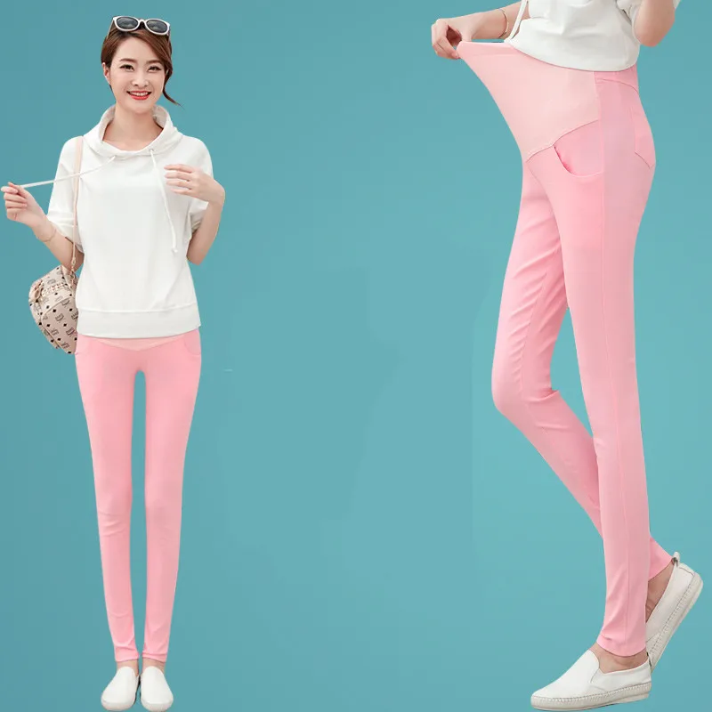 

Candy Color Maternity Clothes Pants Care Belly Leggings for Pregnant Women Solid Pencil Trousers Pregnancy Clothing B0348