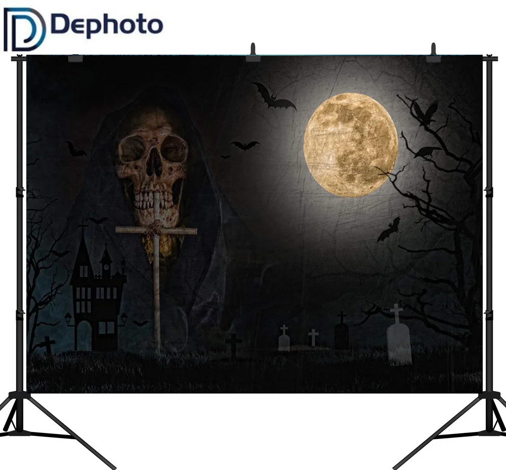 Dephoto фотография Фон Темный размытый кладбище Мрачный Жнец Хэллоуин тематический