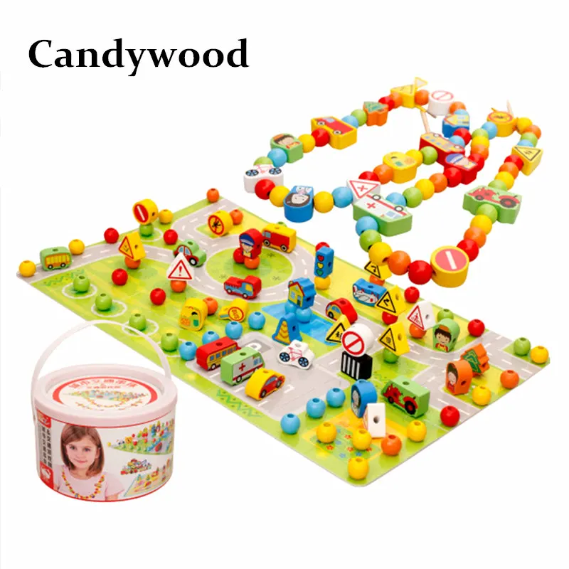 Деревянные блоки Candywood светящаяся леска деревянные гранитные строительные