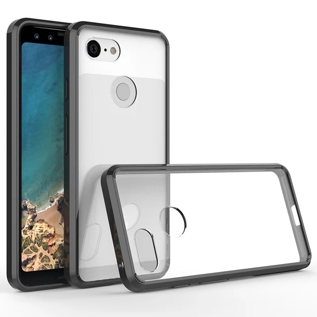 Cheap Hybrid Shockproof Cover Air Cushion Bag Case With Acrylic Crystal Clear Back Shell For Google Pixel 3 / Google Pixel 3 XL