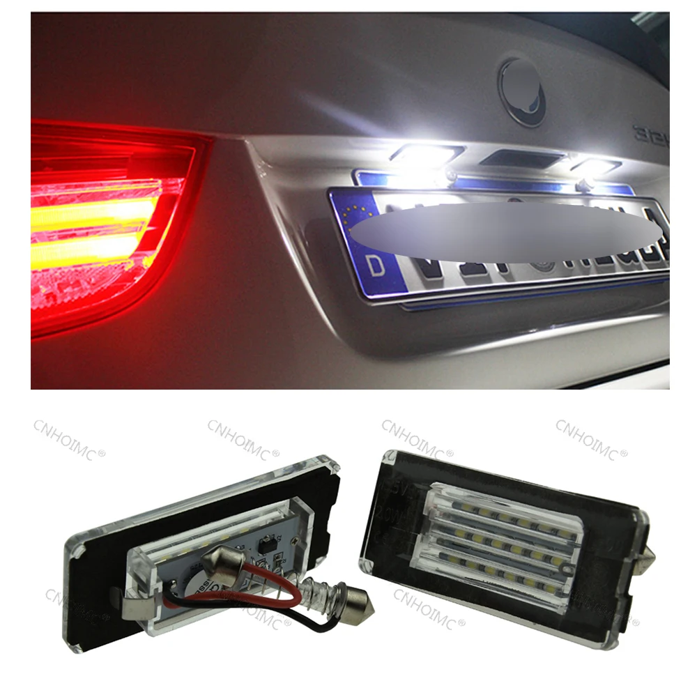 

2Pcs Error Free R56 LED Car License Plate Lights Bulb For BMW MINI R56 Auto Accessories Number Plate Lamp White No Hyper Flash