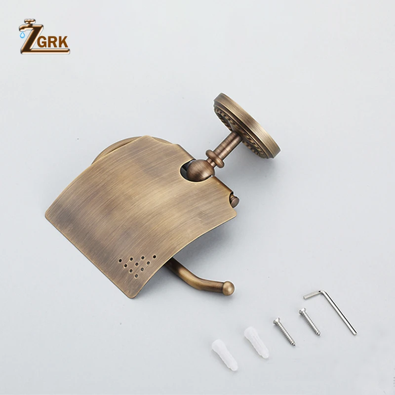 ZGRK держатели для бумаги, твердая латунь, Золотой держатель для рулона бумаги, держатель для туалетной бумаги, держатель для салфеток, аксессуары для ванной комнаты