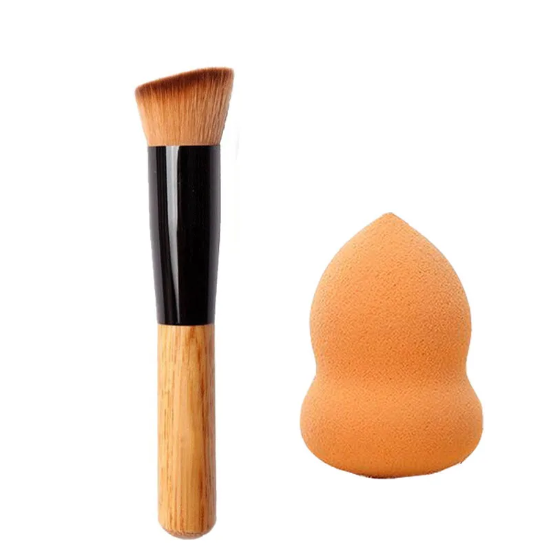 Addfavor кисть со спонжем для макияжа Набор косметический Тональная основа для лица мягкие губки Puff деревянный пудра для макияжа Craeam кисти косметические инструменты - Цвет: Makeup Set