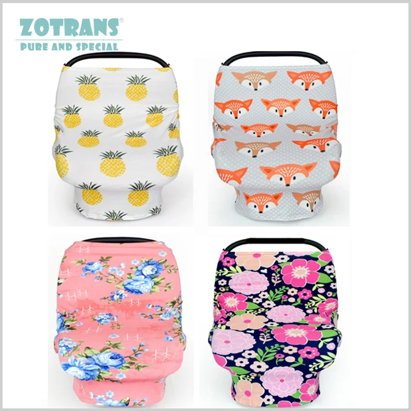 

6pcs Cartoon Styles Multi-Use Nursing Cover Scarf for Breastfeeding Baby Car Seat Canopy Shopping Cart Cover for Unisex Babies