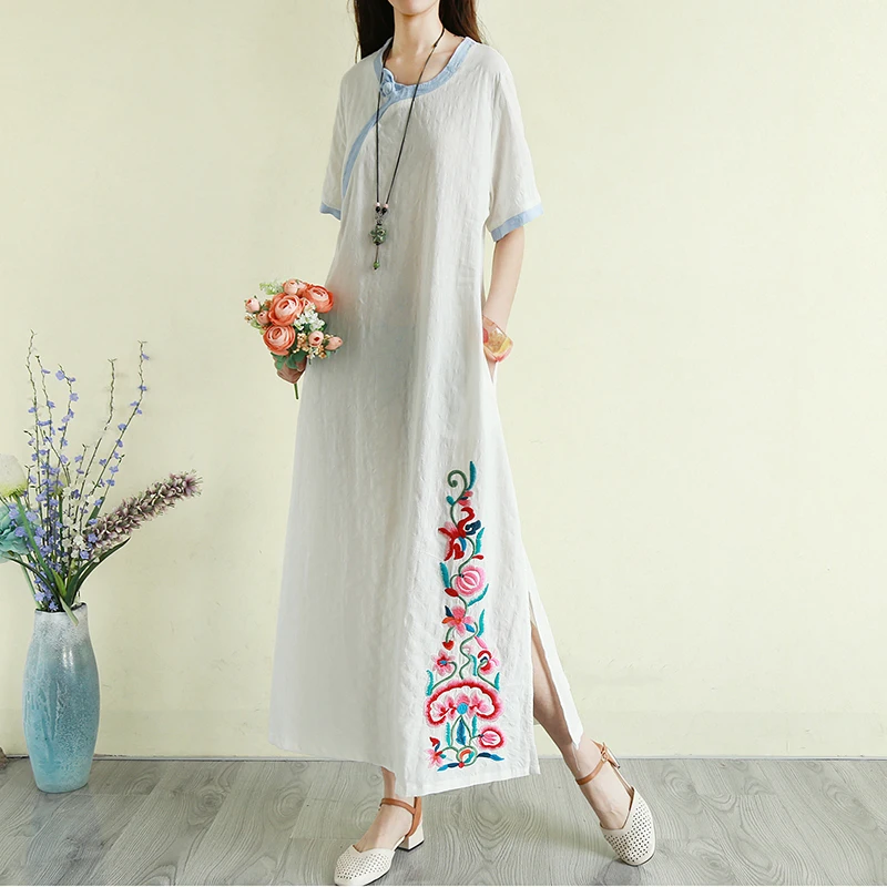 Китайское платье Ципао современное улучшенное китайское стильное платье винтажное цветочное женское платье Ципао vestidos - Цвет: color1