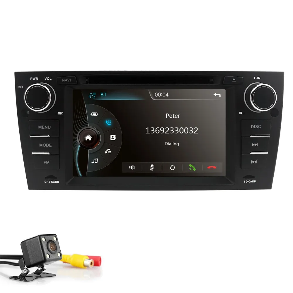 Discount 7" Car DVD radio for BMW E90 E91 E92 E93 GPS Bluetooth Radio USB SD Can bus Free Rear Camera 8 GB map card SWC RDS AM FM 1