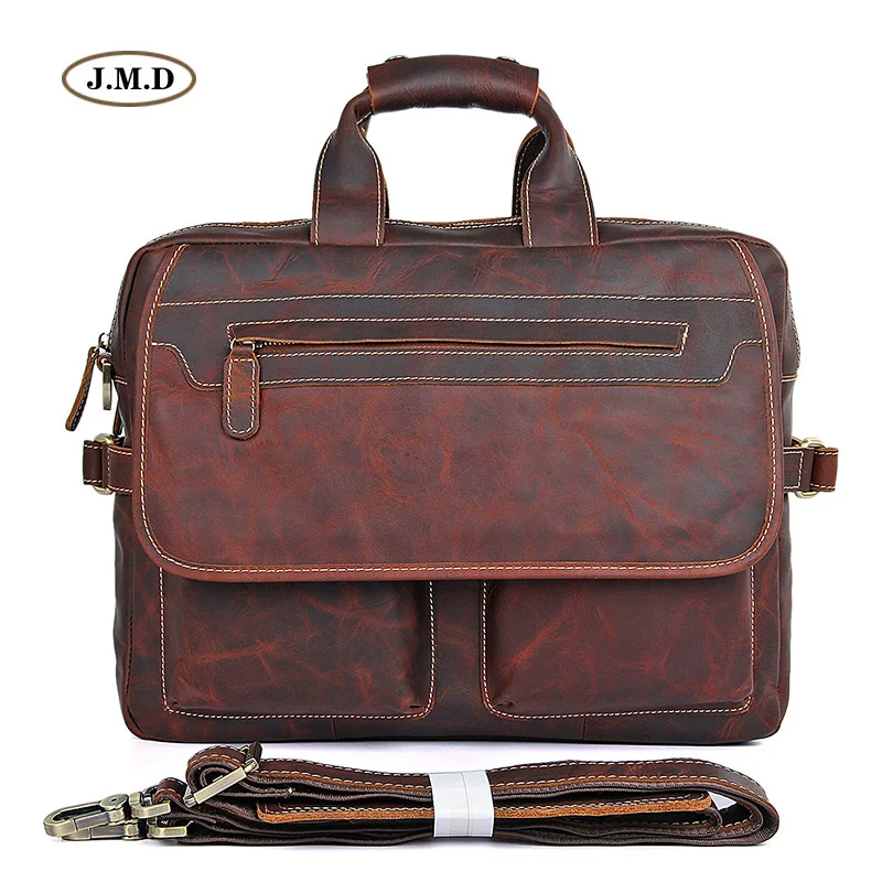 

J.M.D Famous Brand New Arrivals Genuine Leather New Color Large Capacity Classic Briefcase Business Shoulder Bag Handbag 7085Q