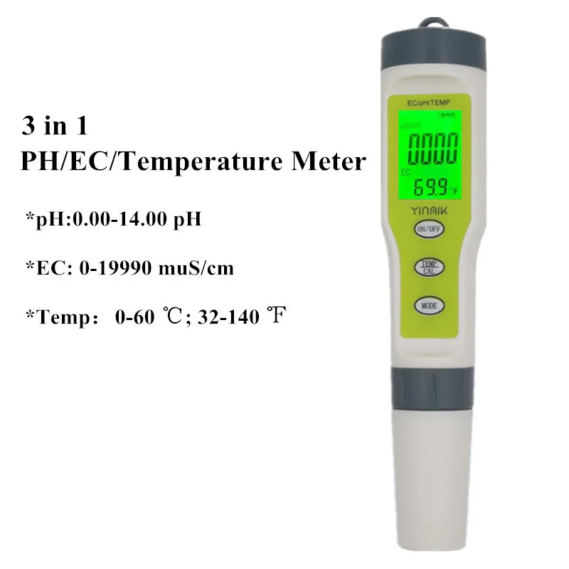 Цифровой тестер воды 3/4 в 1 тест EC/TDS/PH/TEMP монитор качества комплект для бассейнов