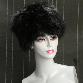 

Yyun Fluffy Faux Fox Fur Russian Cossack Style Hat for Women Ladies Winter Cozy Round Top Warm Ski Cap