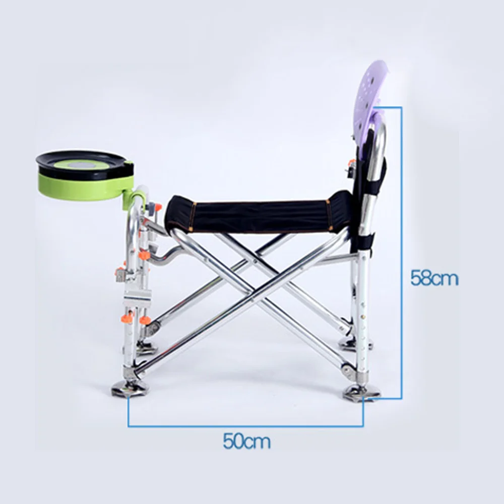 Aluminum Alloy Folding Fishing Chair Full Magnetic Bait Stool Multifunctional