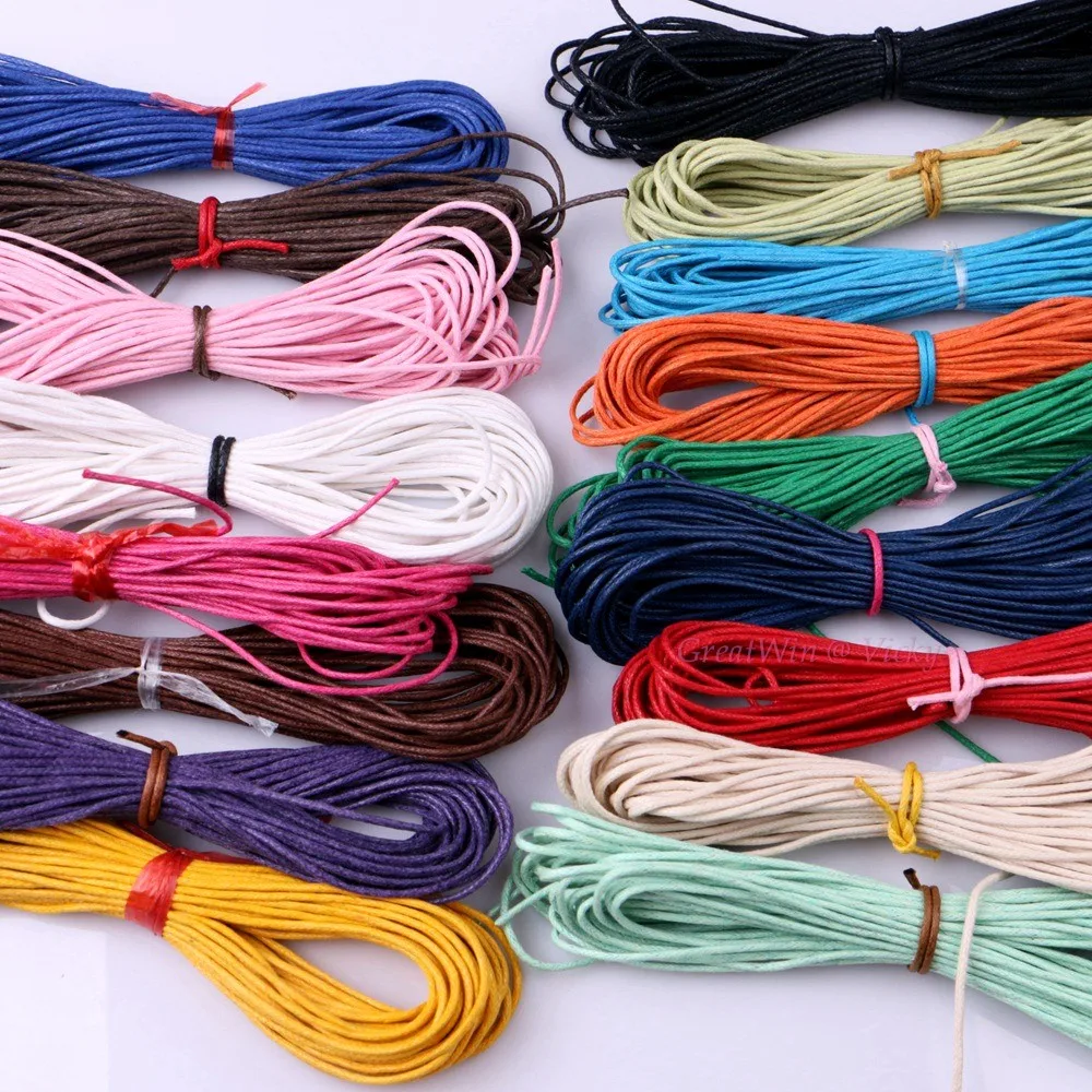 10 meters 1.5MM Waxed Leather Thread Wax Cotton Cord String Strap Necklace Rope Bead For shamballa Bracelet 17 Colors Choice