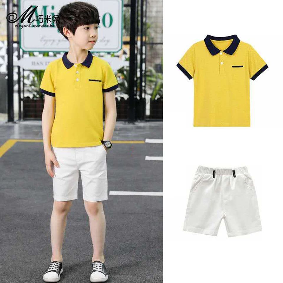 Комплекты одежды для маленьких мальчиков детская одежда летние шорты с короткими рукавами Повседневные спортивные костюмы для мальчиков Одежда для детей от 3 до 12 лет