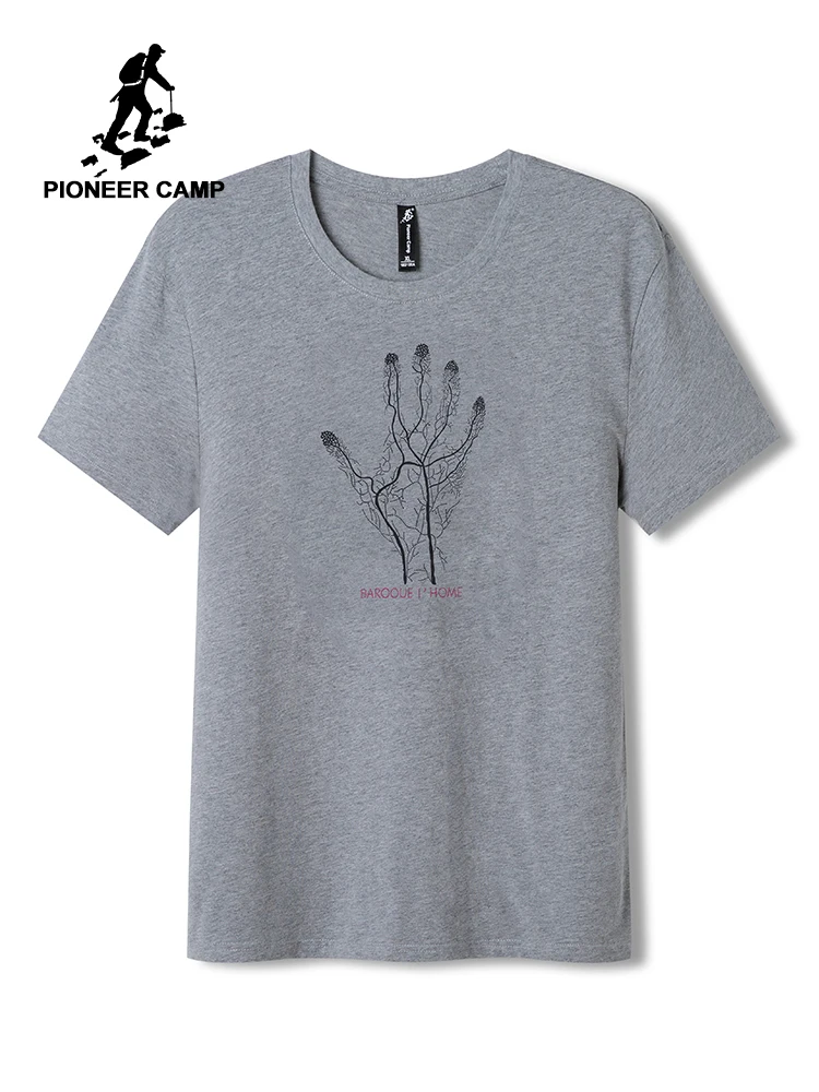 

Pioneer Camp 3D Capillaries Hand t-shirt Men Summer Cotton Short Sleeve t shirt Men Casual Solid Tshirt for Male ADT908132