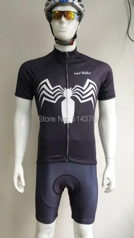 

New Super Hero Spiderman Cycling Jerseys Ropa Ciclismo/men summer Breathable Bicycle Clothing/Quick-Dry GEL Pad
