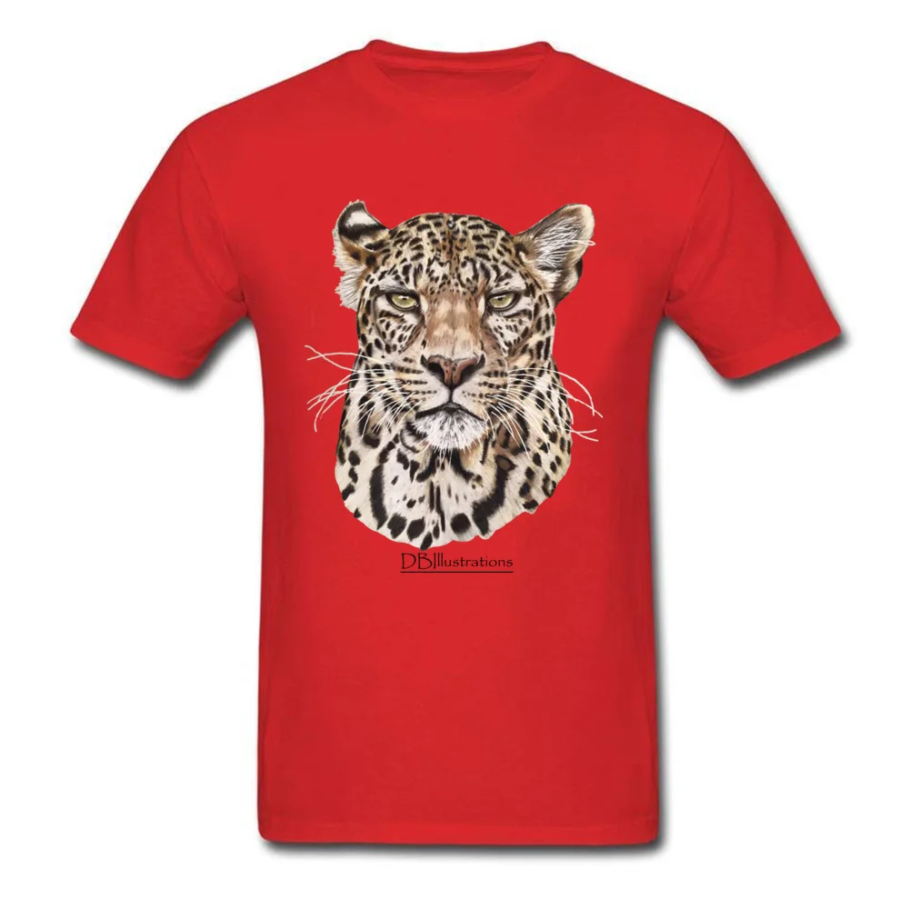 Leopard Summer 100% Cotton Crewneck T Shirt Short Sleeve Fashionable T-Shirt Brand New Gift T-shirts Drop Shipping Leopard red
