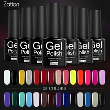 Zation Чистый Цвет Гель-лак для ногтей Полупостоянный эмаль УФ светодиодный Гель-лак для ногтей грунтовка для ногтей впитываемый дизайн ногтей