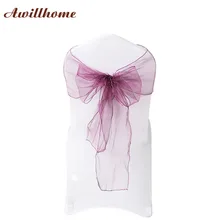 Awillhome 100 шт./упак. полный Цвет стул Пояса 7 ''x 108'' Свадебная вечеринка церемонии Председатель Пояса украшения стул Луки Домашний Текстиль