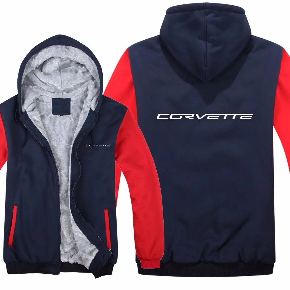 

Chevrolet corvette Sweatshirt Mans Jacket Winter High Quality Men Casual Wool Liner Fleece Corvette Men Hoodies