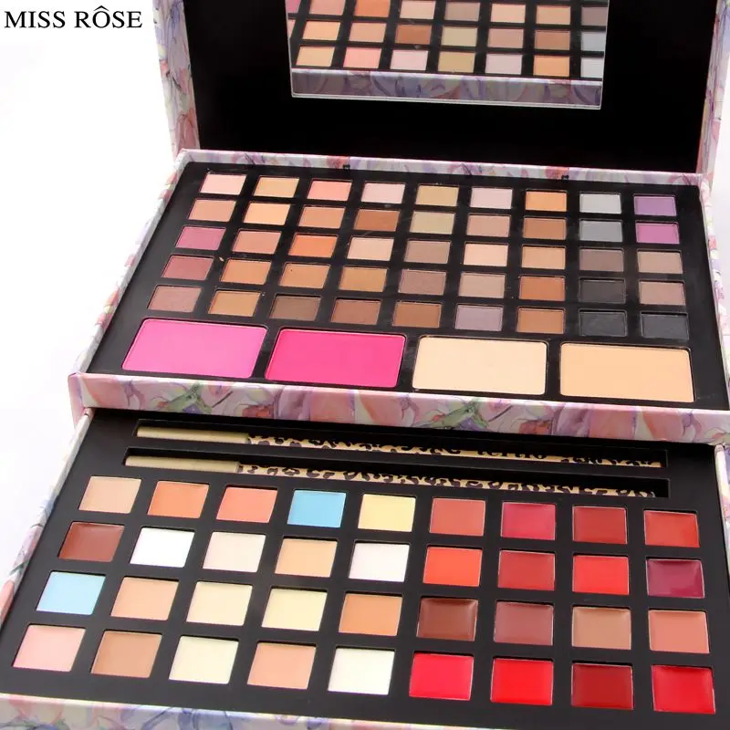 

Miss Rose Two layers Makeup set 45 Colors Matte Eyeshadow Palette+16 colors matte lipstick+blusher+concealer Cosmetic Palette