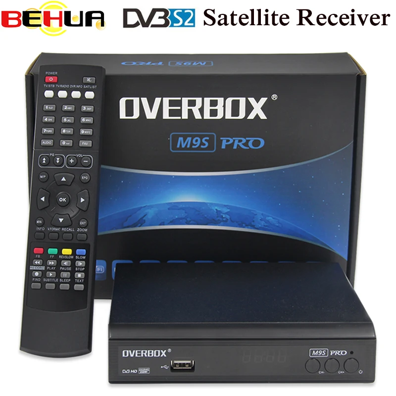 OVERBOX M9S PRO DVB-S2 приемник спутникового сигнала Поддержка PowerVu Biss ключ newcam Youtube HDMI 1080P HD Digita медиаплеер