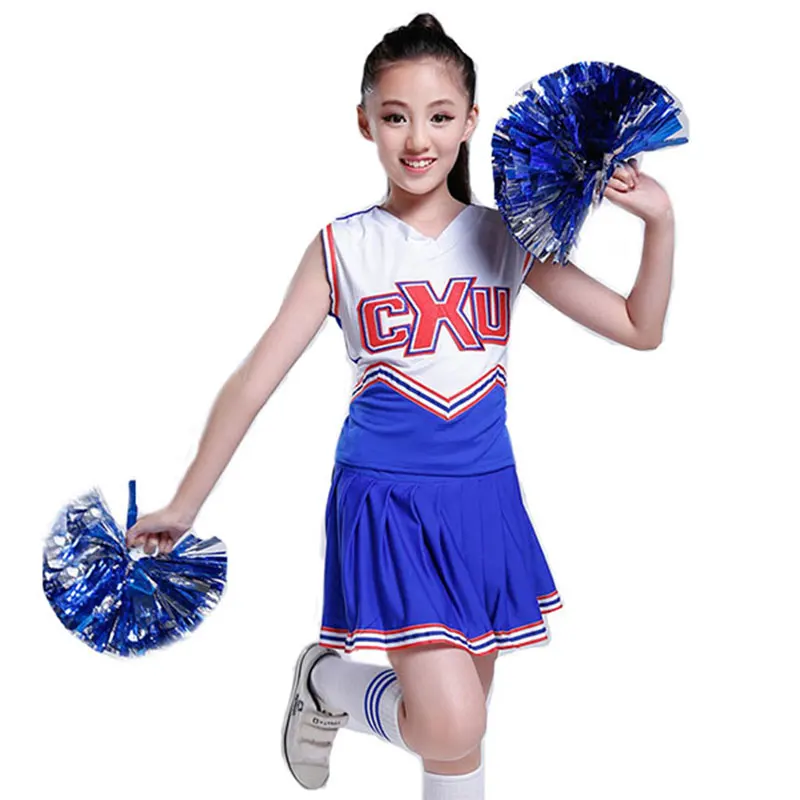

Student Competition Cheerleaders Girl School Cheer Team Uniforms Kids Performance Costume Sets Girls Class Suit Girl Rooter Suit