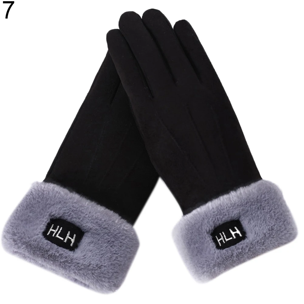 Женские Модные уличные милые зимние мягкие теплые перчатки из искусственной замши подарок новый