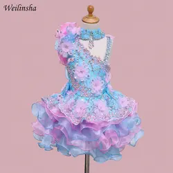 ADLN New Arrival Chic Luxurious A-Line Flower Girl Dress with Beading Bow Sequined Appliques Children Birthday Party Dresses