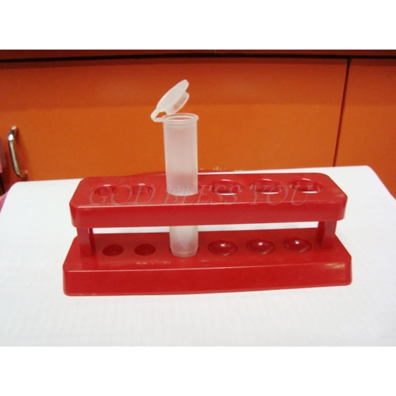 1PC Test Tube Holder 6 Hole Plastic Rack Red Stand Burette Stand Shelf Laboratory