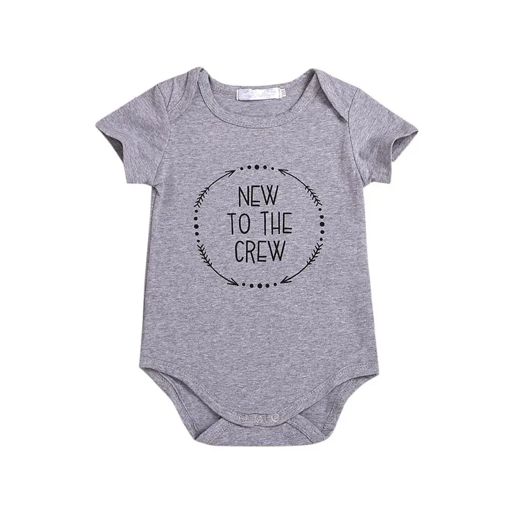 

Infant Baby Short Sleeve Letter Print Rompers Kids Girls Boys Bodysuit Jumpsuit Newborn Clothes 0-18M