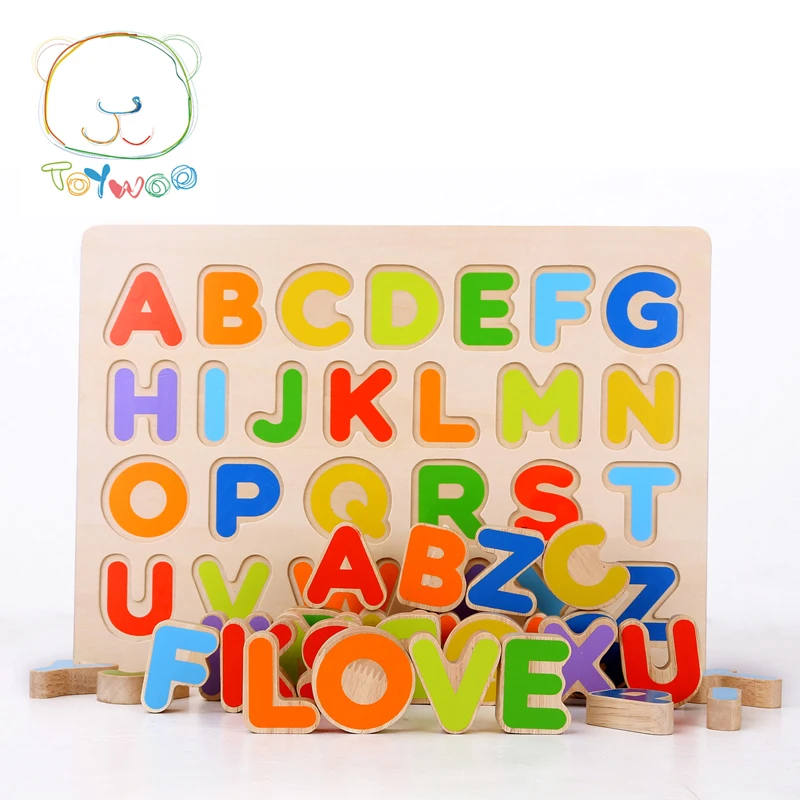 

Toy Woo Kid Early Educational Toys Baby Hand Grasp Wooden Puzzle Toy Alphabet And Digit Learning Education Child Wood Jigsaw Toy