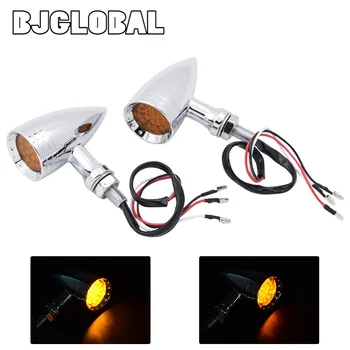 

BJGLOBAL Motorcycle LED Turn Signal Lights Amber Lens Front Back Turn Signal Light For Harley Touring ,Dyna, Softail , Sportster