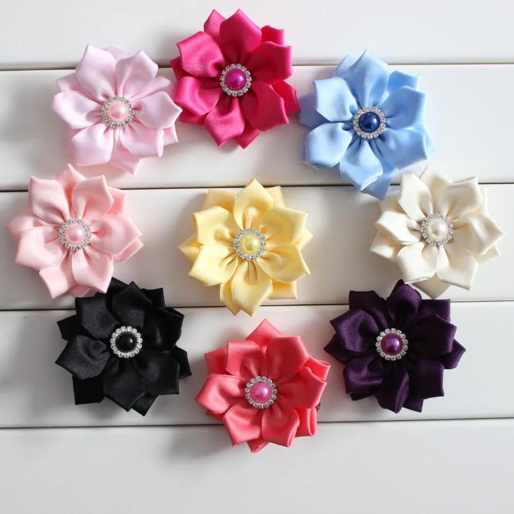

Lady Hair Accessories kids flower clip girl hair flower clip ribbon flower clip