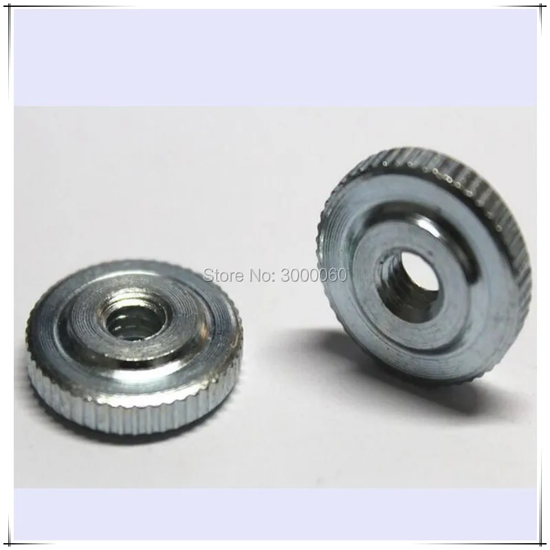 M5 M6 Zinc Plated Galvanized Steel Knurled Thumb Thin Nuts 100pcs/lot