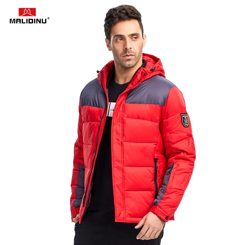 

MALIDINU 2019 Men Down Jacket Winter Jacket Brand Warm Down Coat Mens Jackets Down Parka Patchwork Down Jackets Sports Outwear