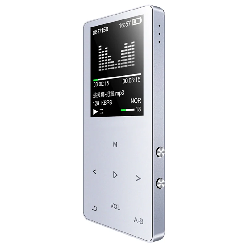 Originální MP3 přehrávač 8GB High Sound Kvalita Vstupní úroveň bezztrátový kovový hudební přehrávač s vestavěným reproduktorem E-knihy FM