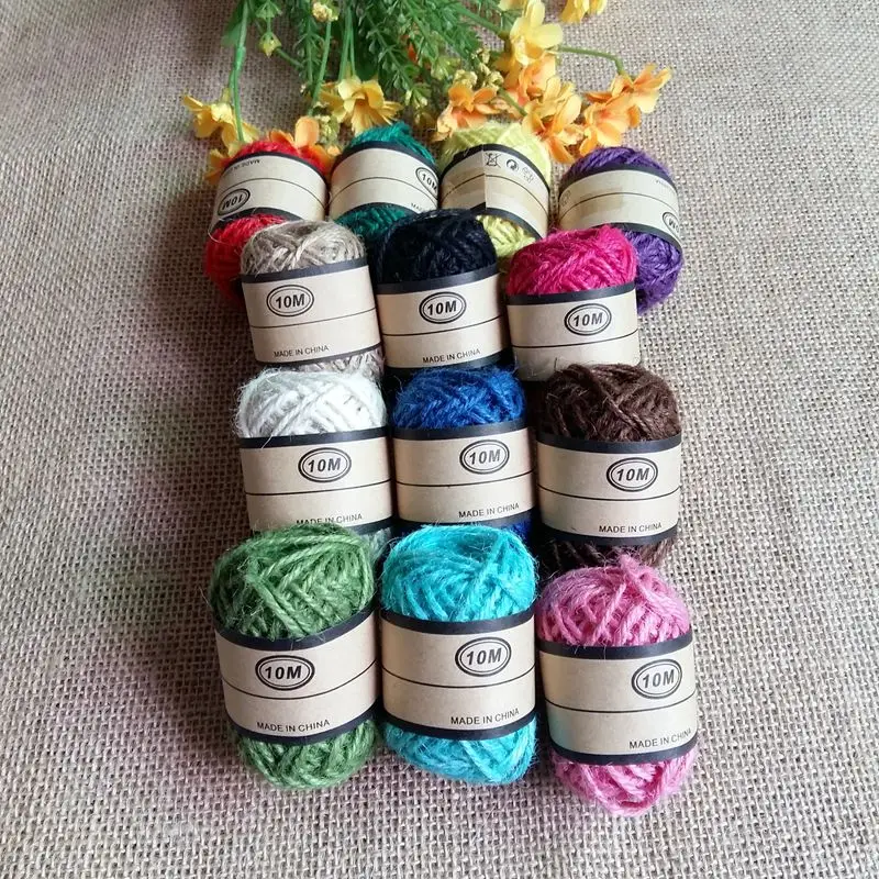 

20m/lot 2*10m/lot Colorful Rope Linen Twine Rustic String Cord Rope DIY String Rope Party Wedding Gift Wrapping Cords Thread