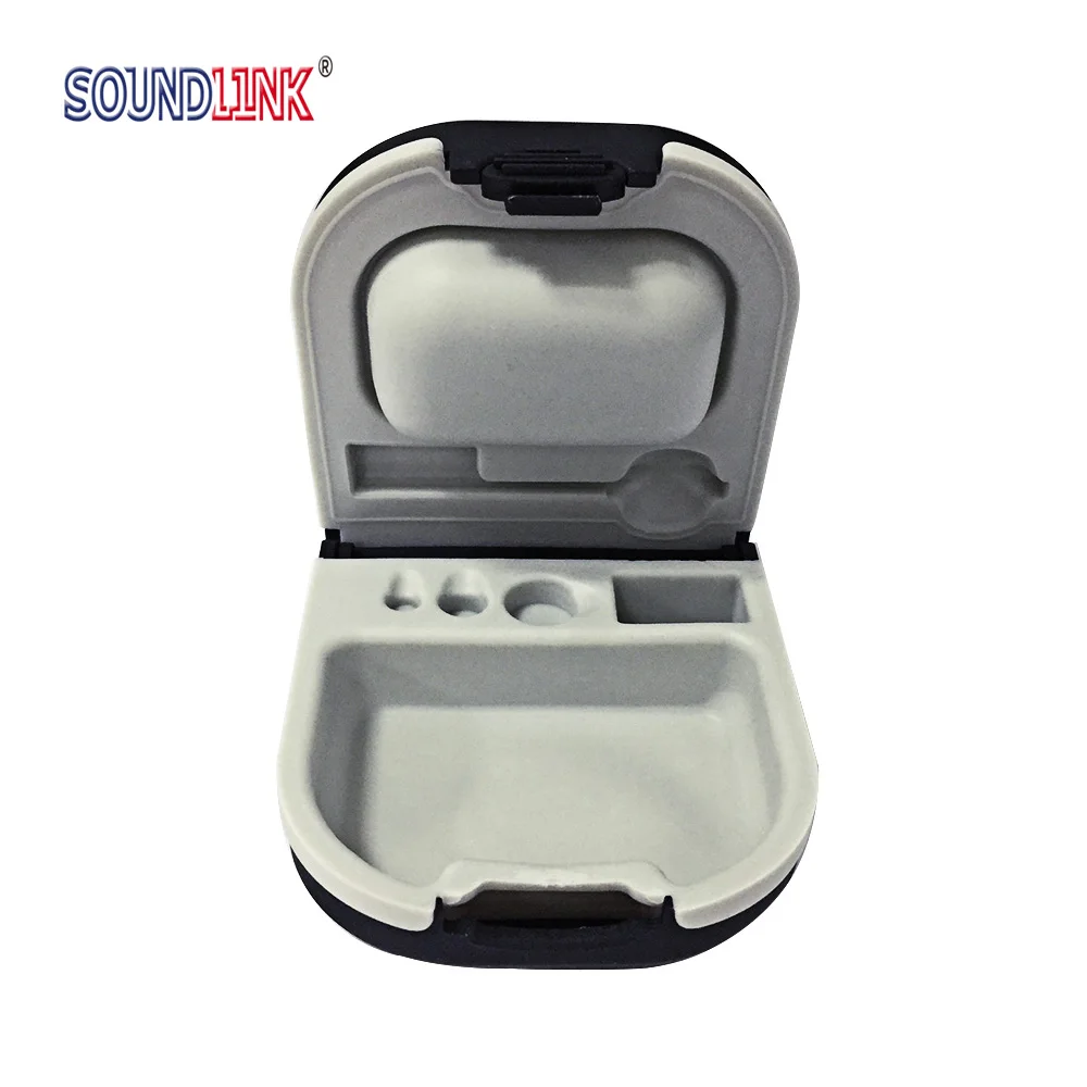 Hearing Aid Case Hard Storage Box with Battery Holder and Cleaning