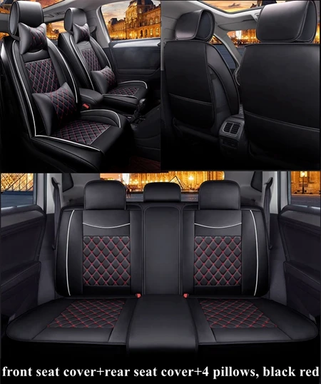 Автомобильные сиденья набор для Porsche Cayenne Macan Boxter peugeot 2008 3008 4007 4008 5008 205 206 207 301 306 307 308 405 406 407 508 607 - Название цвета: black red luxury