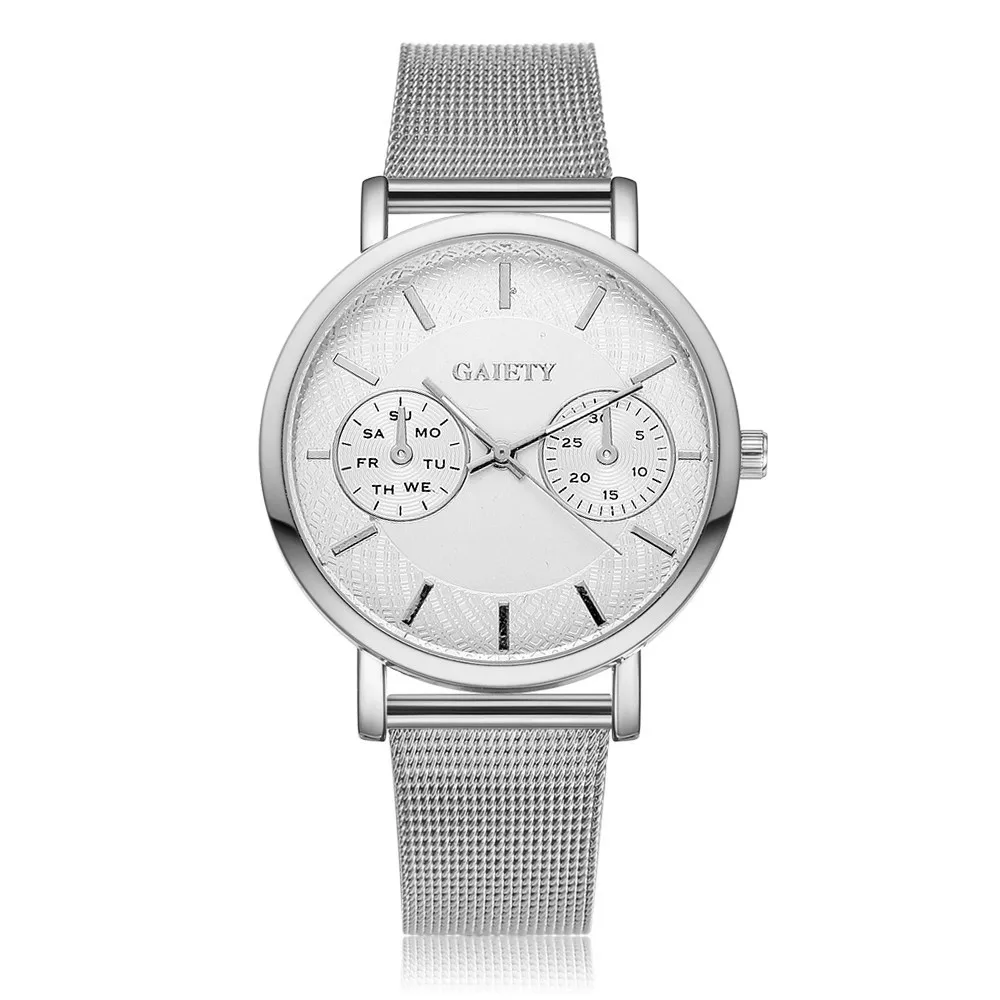 

GAIETY Gold And Silver Mens Watch Top Quality Stainless Steel Quartz Watch With Leather Band Kit Relojero