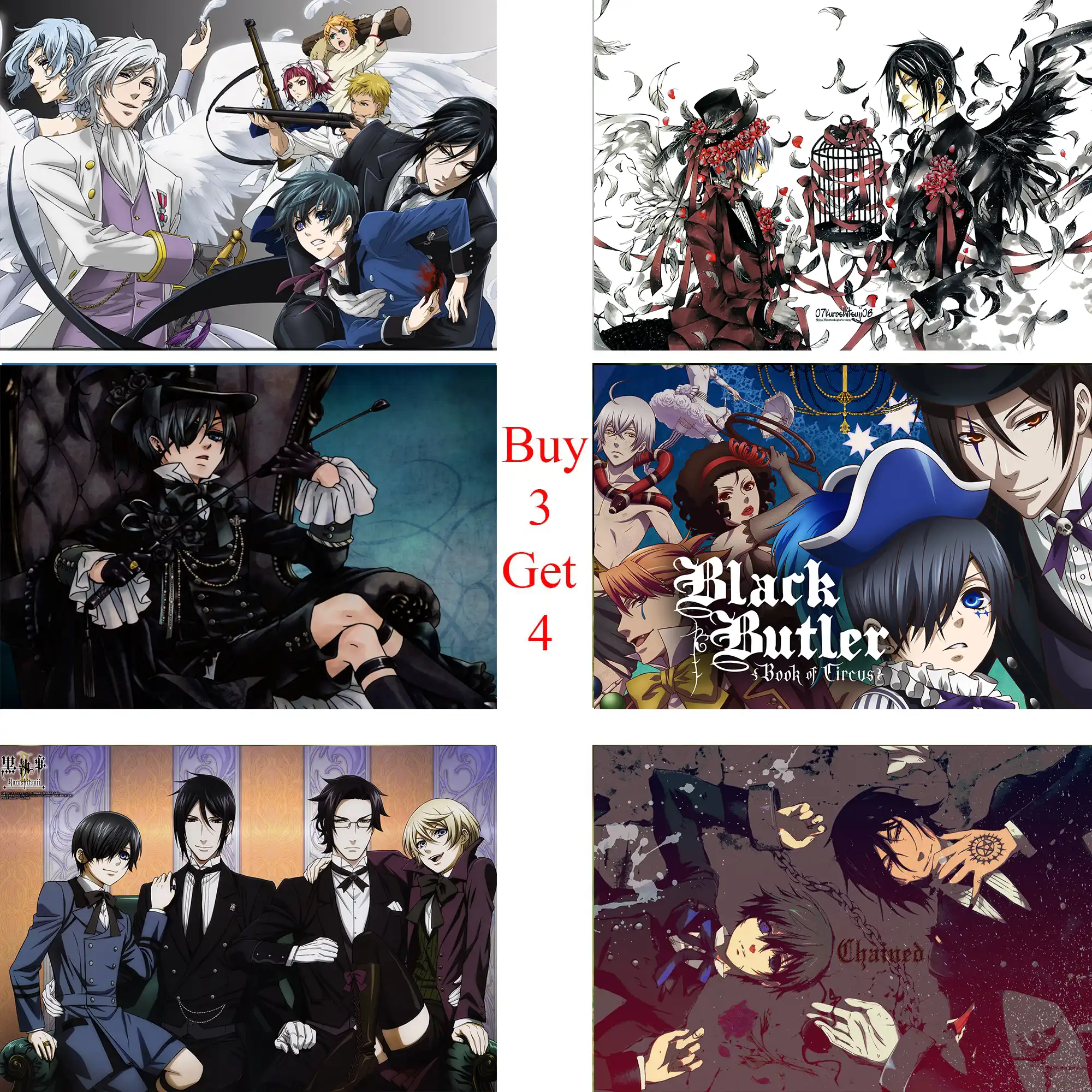 Black Butler Poster Clear Image Wall Stickers Home Decoration High Black Butler Poster Clear Image Wall Stickers Home Decoration High