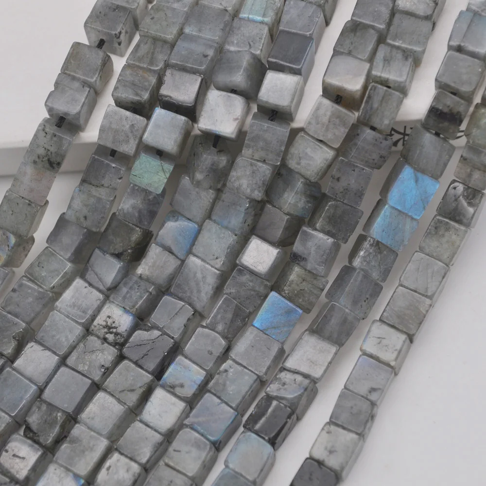 

6MM Natural Labradorite Cube Loose Beads Strand 15.5 Inch Jewelry Making A213