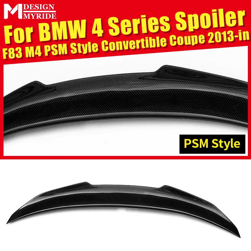 

For BMW F82 F83 M4 420i 428i PSM Style Convertible Coupe Carbon Fiber Rear Trunk Spoiler Tail Wing car styling Accessories 2013+