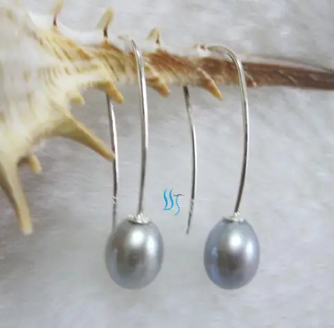 

7.5*9mm Gray Freshwater Pearl Earrings Dangle Earrings