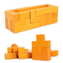 3D деревянные головоломки 13 штук умные настольные Образовательные Игрушки для раннего развития деревянные игрушки для детей Рождественский подарок