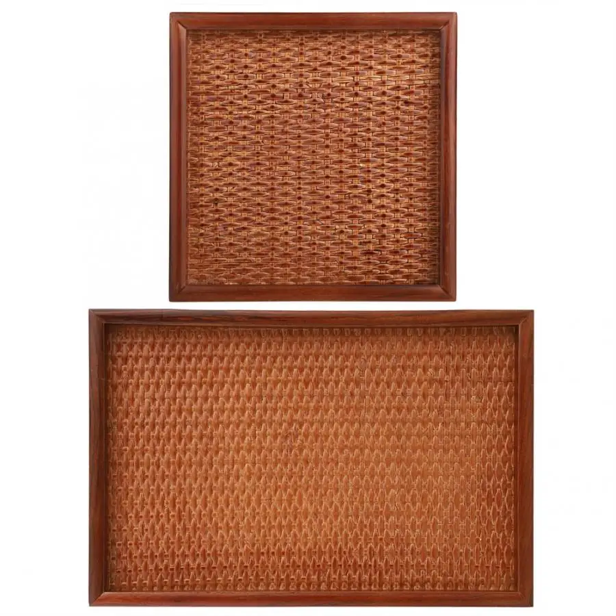 

Dinner Set Rattan Basket Tray, Plate, Square Dish, Home Fruit Plate, Fruit Plate Serving Tray Creative Hand Color tableware