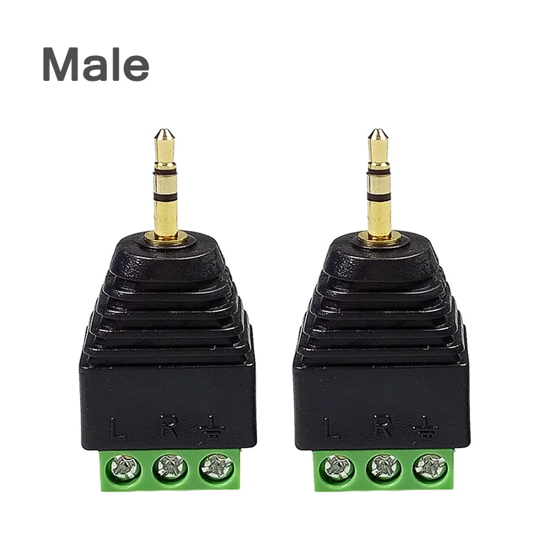 4 Poles Video AV Balun Adapter 4 Pole 2.5mm Male  Female to 4 Pin AV Screw Terminal Connector for CCTV Camera (4)