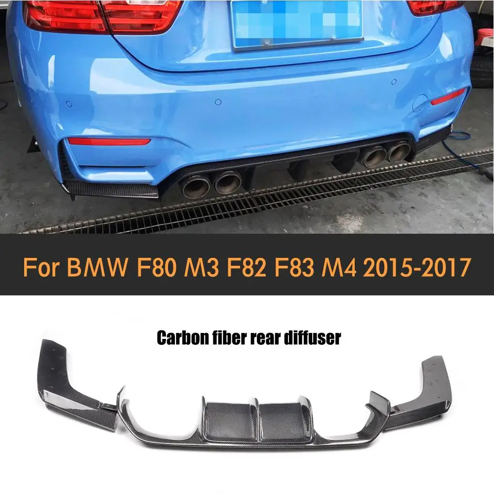 

Carbon Fiber Rear Bumper Diffuser Lip Spoiler Apron for BMW F80 M3 F82 F83 M4 14-17 Standard And Convertible Two Style