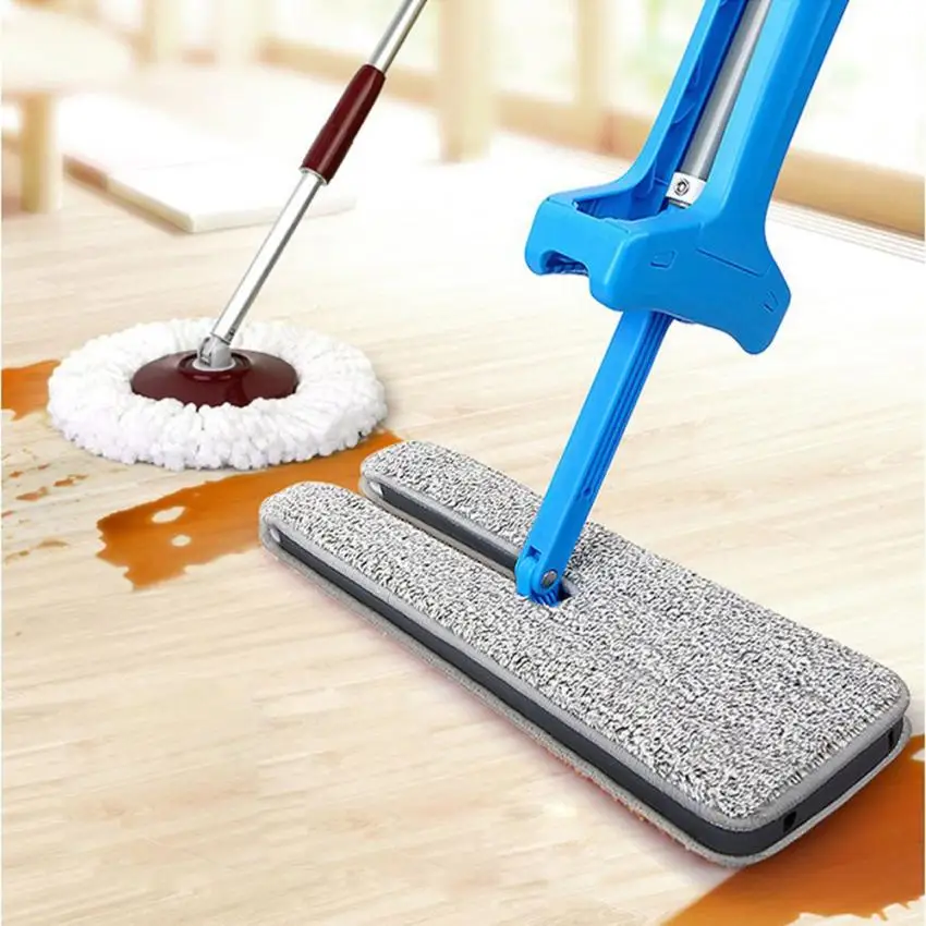 Home Cleaning Telescopic Mop Double Sided Non Hand Washing Flat Mop